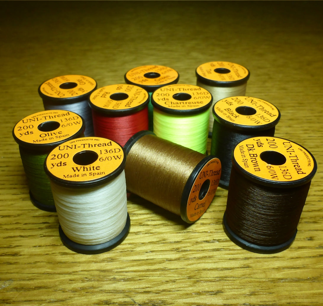 UNI 6/0 WAXED THREAD  AVAILABLE AT TROUTLORE FLY TYING STORE AUSTRALIA