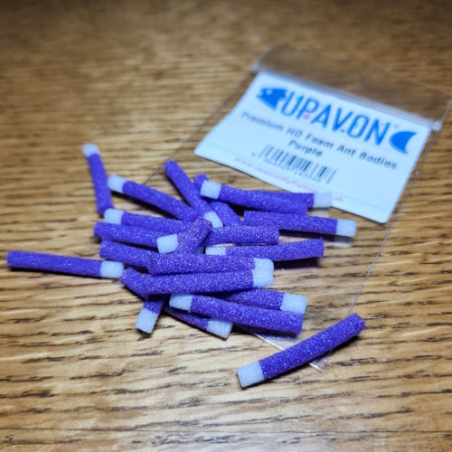 Upavon Premium HD Foam Ant Bodies – Purple & White AVAILABLE AT TROUTLORE FLY TYING STORE AUSTRALIA