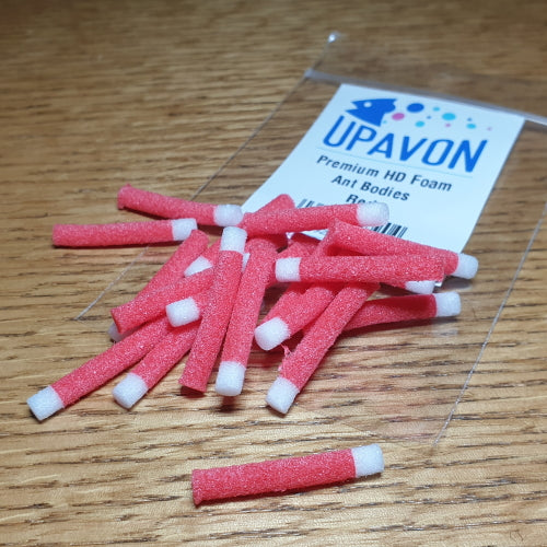 Upavon Premium HD Foam Ant Bodies – Red & White AVAILABLE AT TROUTLORE FLY TYING STORE AUSTRALIA