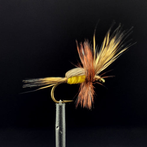 Yellow Humpy Dry Fly AVAILABLE AT TROUTLORE FLY TYING STORE AUSTRALIA