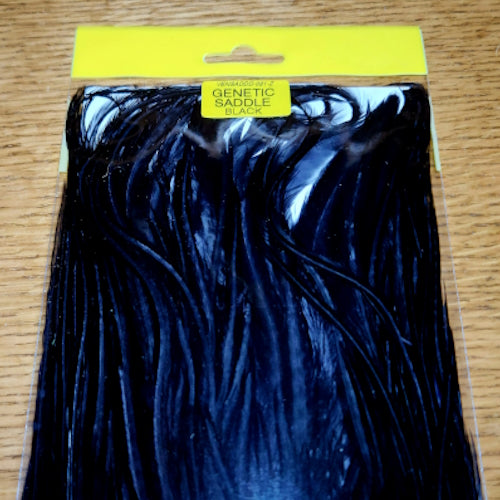 Veniard Genetic Saddle Grade 2 Dyed Black AVAILABLE AT TROUTLORE FLY TYING STORE AUSTRALIA