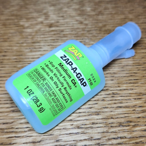 ZAP-A-GAP MEDIUM CA+ 1 OZ PACER GLUE  AVAILABLE AT TROUTLORE FLY TYING STORE AUSTRALIA