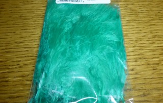 TURQUOISE HARELINE MARABOU BLOOD QUILLS STRUNG