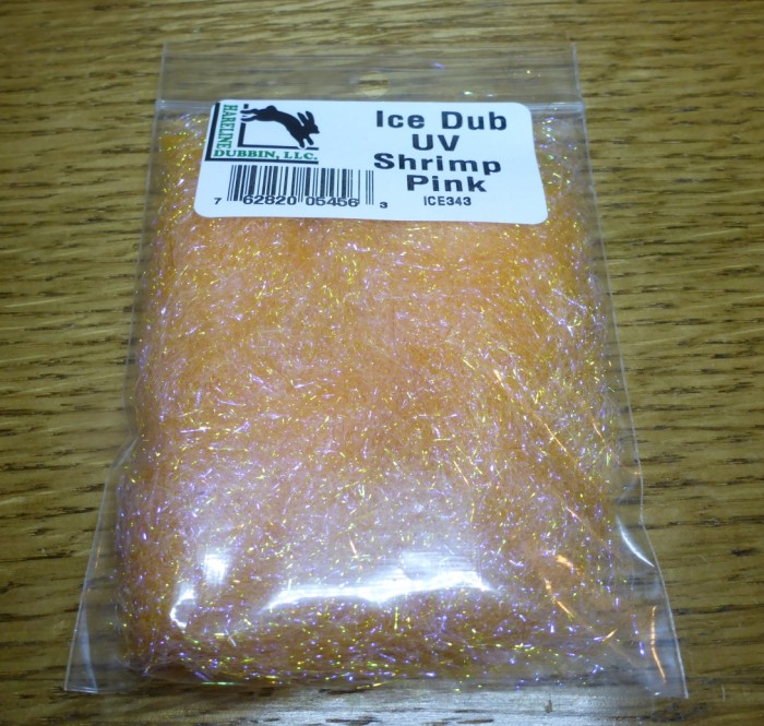 HARELINE DUBBIN ICE DUB ICE343 UV SHRIMP PINK TROUTLORE AUSTRALIA AND NEW ZEALAND FLY TYING MATERIALS SUPPLIES