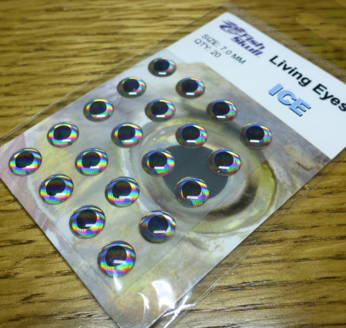 FLYMEN FISHING COMPANY LIVING EYES ICE SILVER FLYTYING MATERIALS TROUTLORE AUSTRALIA