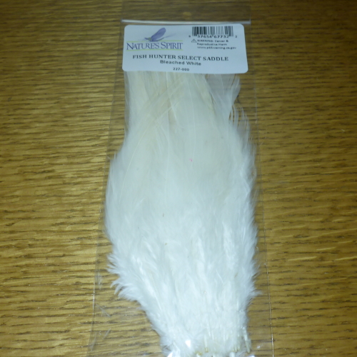 Fish Hunter Select Saddle Hackle 5-7 Inch - White - Troutlore