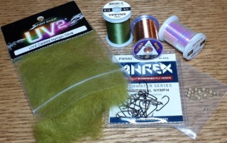 OLIVE FLASHBACK HARES EAR NYMPH TIEYOUROWN KIT FLY TYING KIT AVAILABLE FROM TROUTLORE FLYTYING STORE IN AUSTRALIA