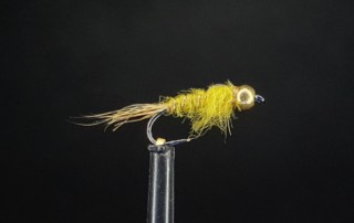 OLIVE FLASHBACK HARES EAR NYMPH FLY PATTERN AVAILABLE FROM TROUTLORE FLYTYING STORE IN AUSTRALIA