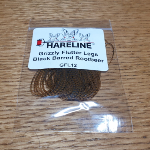 HARELINE DUBBIN GRIZZLY FLUTTER LEGS AVAILABLE IN AUSTRALIA FROM TROUTLORE FLY TYING STORE