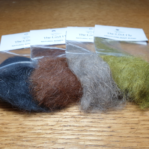 THE LOST FLY NATURAL NYMPH BLEND DUBBING FLY TYING MATERIALS AVAILABLE FROM TROUTLORE IN AUSTRALIA